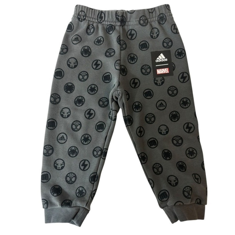 Kids Adidas Marvel Avengers Joggers Sweatpants Gray Toddler Size 12M